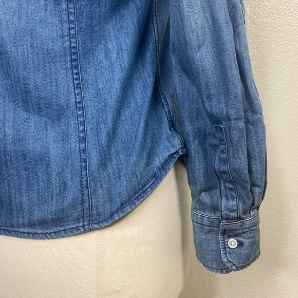 Talbots Blue Denim Button Front Shirt, NEW - Picture 6 of 9